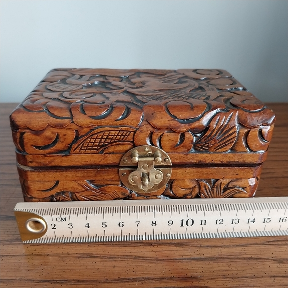 Hand-Carved Floral Wood Nesting Boxes - Brown - Picture 9 of 16